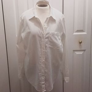 GAP White Longsleeve Linen Shirt
